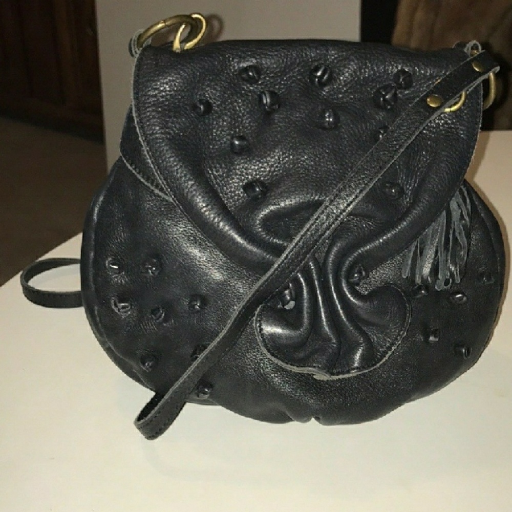 Anthropologie Miss Albright black leather bag.